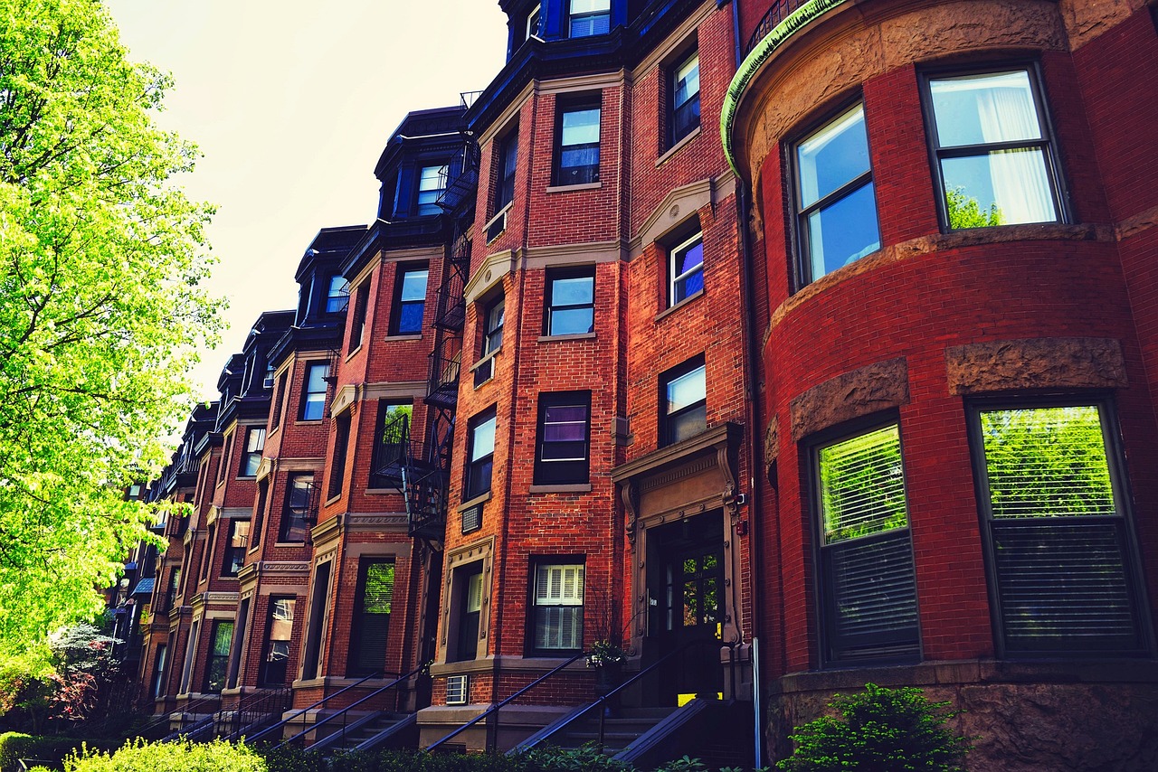 Homes along a residential street in Boston